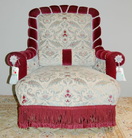 Lot image - Napoleon III Style Upholstered Armchair