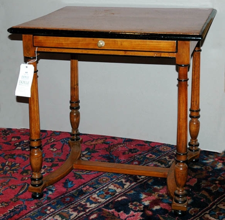 Lot image - Louis XVI Style Fruitwood and Ebonized Side Table