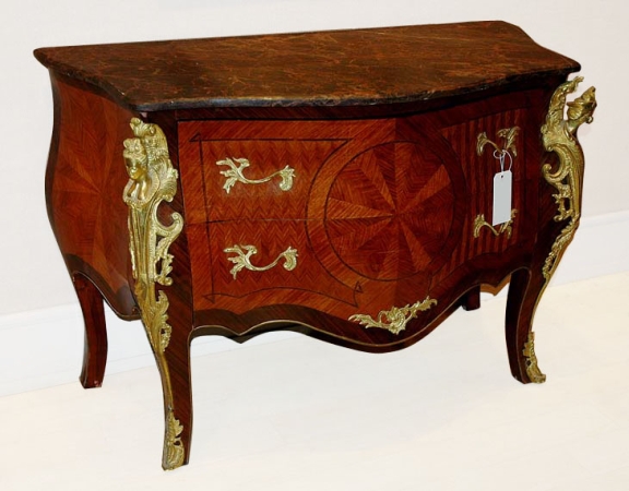 Lot image - Louis XV Style Gilt-Bronze Mounted Bombe Commode