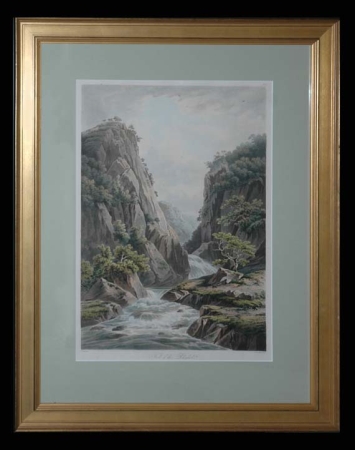 Lot image - After John Warwick Smith FALL OF THE RHYDOL Hand-colored aquatint