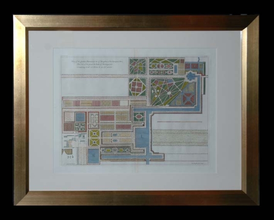 Lot image - After Colin Campbell PLAN OF THE GARDENS, PLANTATIONS &C. OF BOUGHTON IN NORTHAMPTON SHIRE Hand-colored engraving