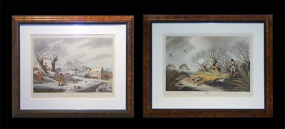 Lot image - After Samuel Hewitt SNIPE SHOOTING and DUCK SHOOTING Pair of color photoreproductions