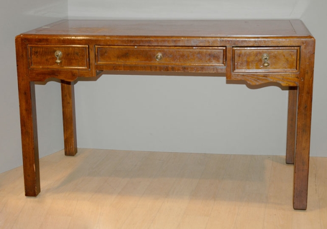 Lot image - Provincial Georgian Style Oak Three-Drawer Writing Table