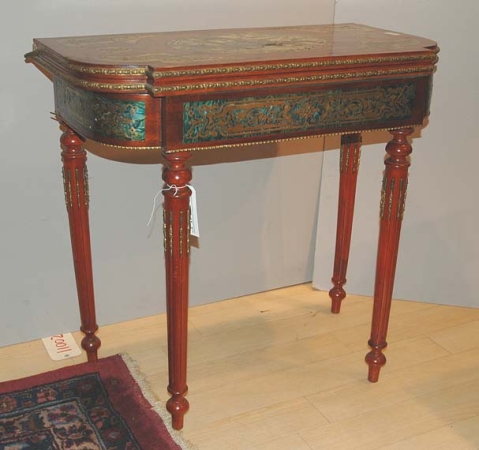 Lot image - French Style Marquetry Fold-Over Table