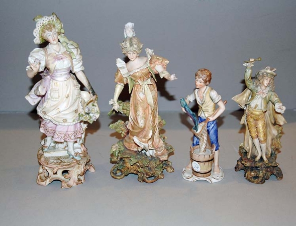 Lot image - Group of Seven Continental Porcelain Figures