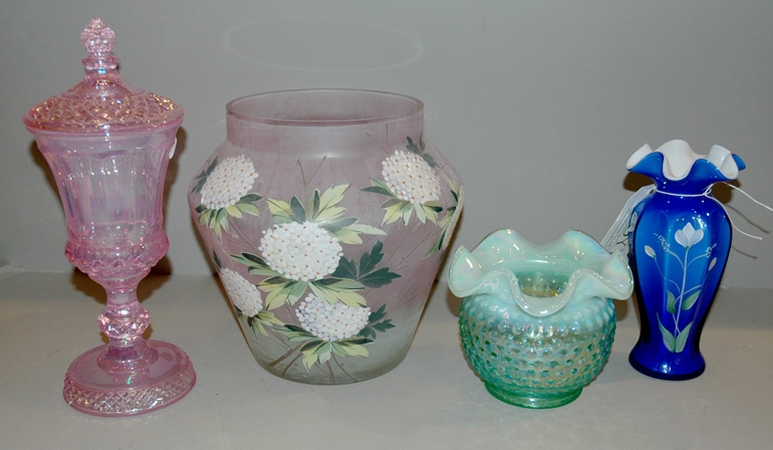 Lot image - Miscellaneous Group of Colored Glass Table Articles