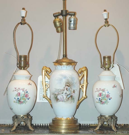 Lot image - Three Ceramic Lamps