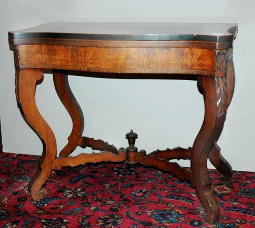 Lot image - Victorian Style Mahogany Fold-Over Table