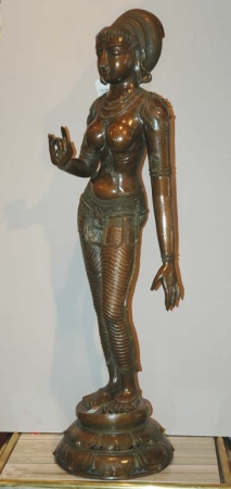 Lot image - Asian Patinated-Metal Female Figure