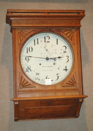 Lot image - Seth Thomas Oak Thirty-Day Wall Clock