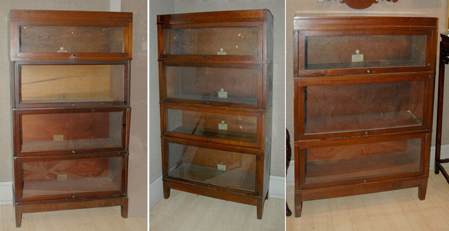 Lot image - Three Mahogany Lawyers Bookcases