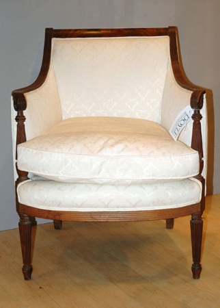 Lot image - Louis XVI Style Upholstered Mahogany Armchair