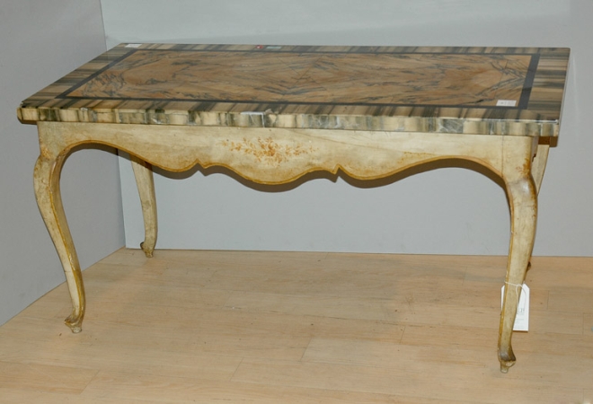 Lot image - Italian Marble Top Painted Table