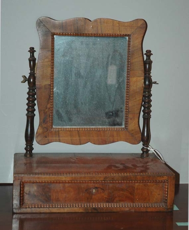 Lot image - Victorian Mahogany Shaving Mirror