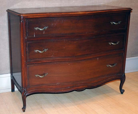 Lot image - Louis XV Style Mahogany Serpentine Front Chest of Drawers