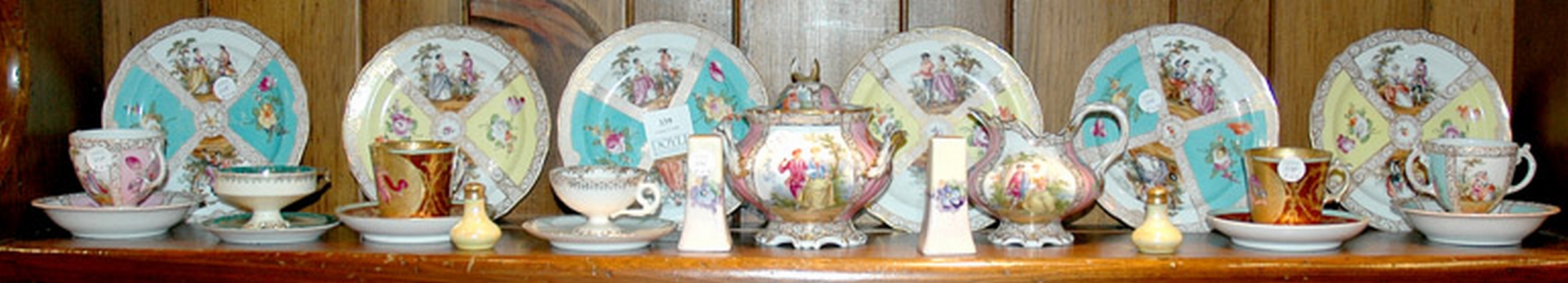Lot image - Miscellaneous Group of Polychrome Decorated Porcelain Table Articles