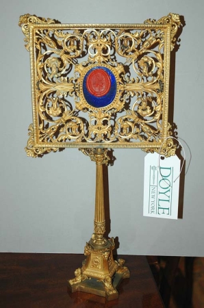 Lot image - Renaissance Revival Style Gilt-Metal Table Screen