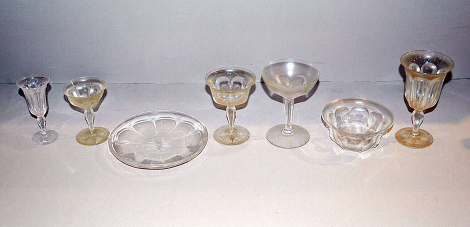 Lot image - Miscellaneous Group of Clear Glass Stemware and Plates