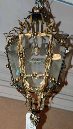 Lot image - Gilt-Metal Hall Lantern
