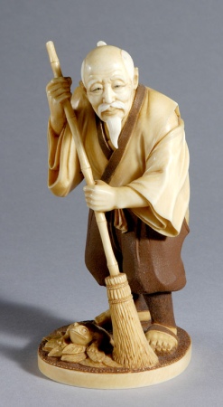 Lot image - Japanese Ivory Okimono of an Elder