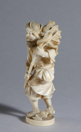 Lot image - Japanese Ivory Okimono of a Farmer
