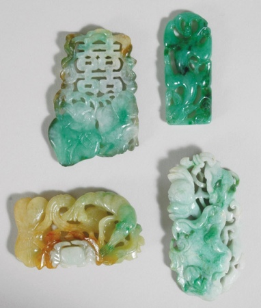 Lot image - Group of Four Chinese Jadeite Pendants