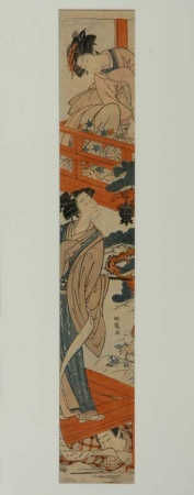 Lot image - Japanese Woodblock Pillar Print, Isoda Koryusai