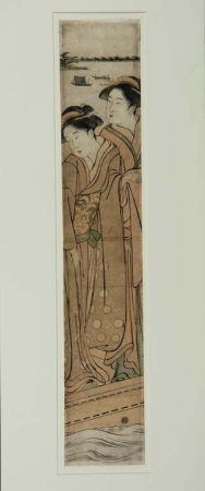 Lot image - Japanese Woodblock Pillar Print, Katsukawa Shunsho