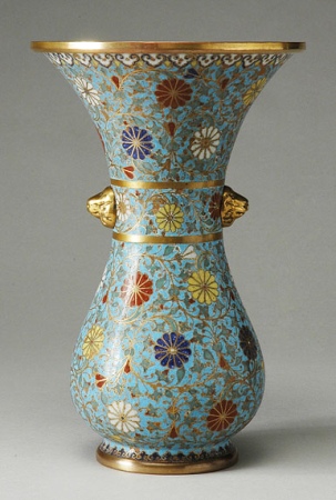 Lot image - Chinese Cloisonne Enamel Vase