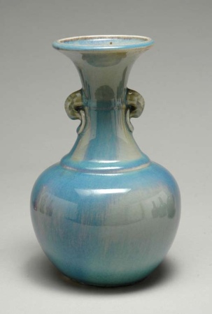 Lot image - Chinese Blue Glazed Porcelain Vase