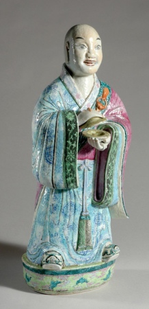 Lot image - Chinese Famille Rose Porcelain Monk