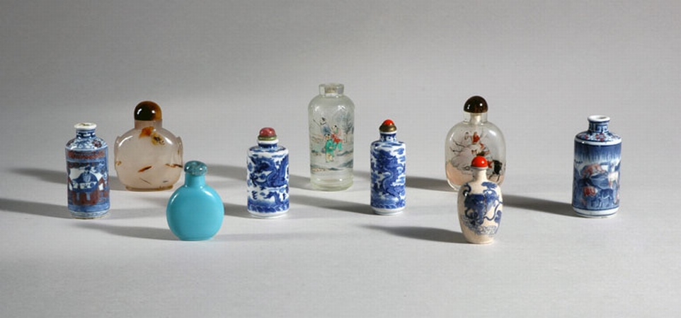 Lot image - Group of Nine Chinese Snuff Bottles