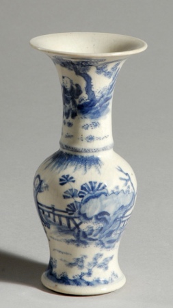 Lot image - Chinese Blue and White Glazed Porcelain Vase