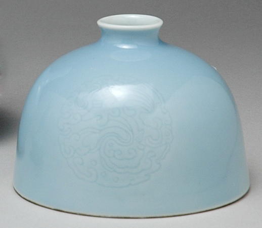 Lot image - Chinese Light Blue Glazed Porcelain Water Dropper
