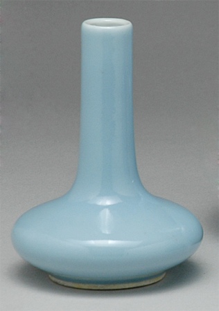 Lot image - Chinese Light Blue Glazed Porcelain Vase