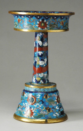 Lot image - Chinese Cloisonne Pedestal Dish