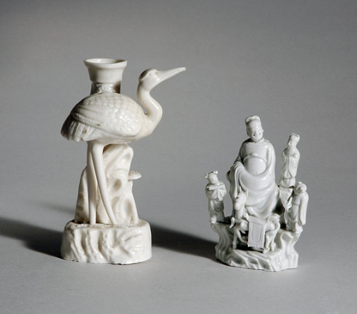 Lot image - Two Chinese Blanc de Chine Figural Groups