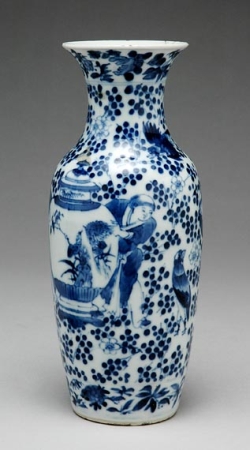 Lot image - Chinese Blue and White Glazed Porcelain Vase