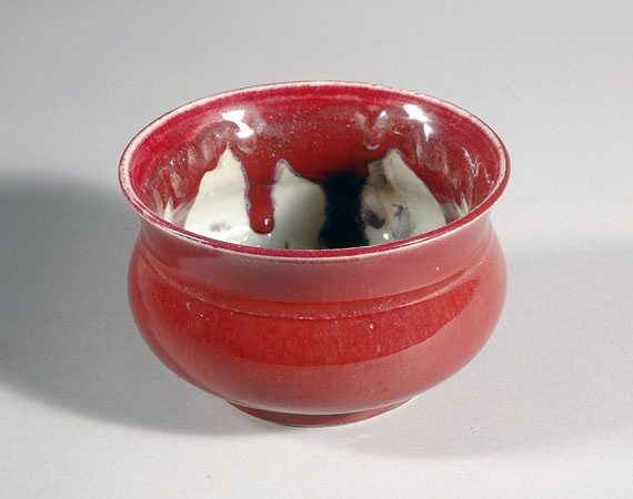 Lot image - Chinese Oxblood Glazed Spittoon