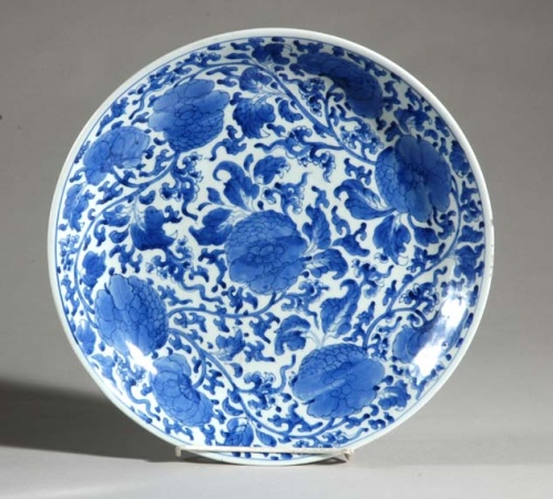 Lot image - Chinese Blue and White Glazed Porcelain Dish