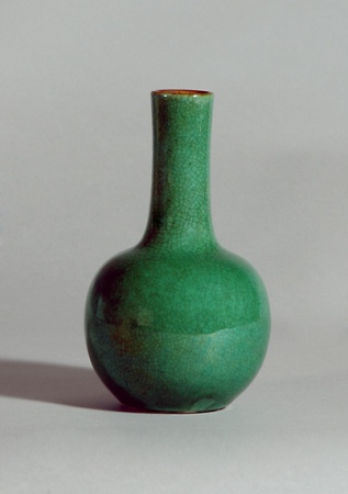 Lot image - Chinese Green Glazed Bottle Vase