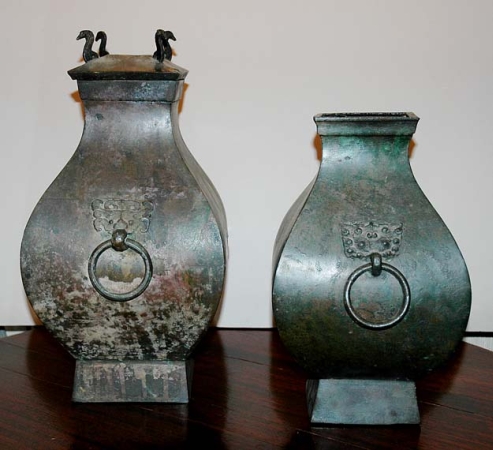 Lot image - Two Chinese Bronze Vases