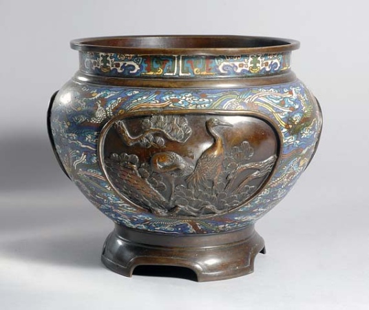 Lot image - Chinese Champleve Jardiniere