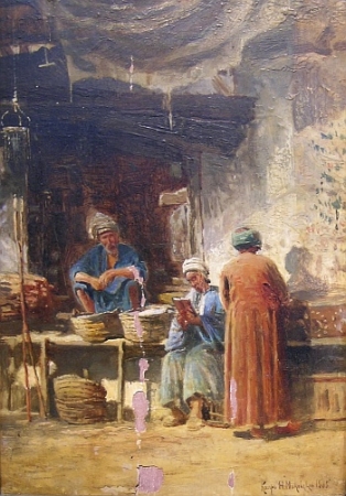 Lot image - Attributed to Konstantin Egorovich Makovsky Une Boutique a Caire