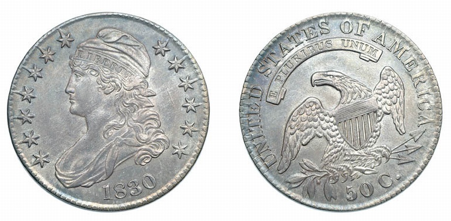 Lot image - 1830, Small O, Capped Bust Half Dollar