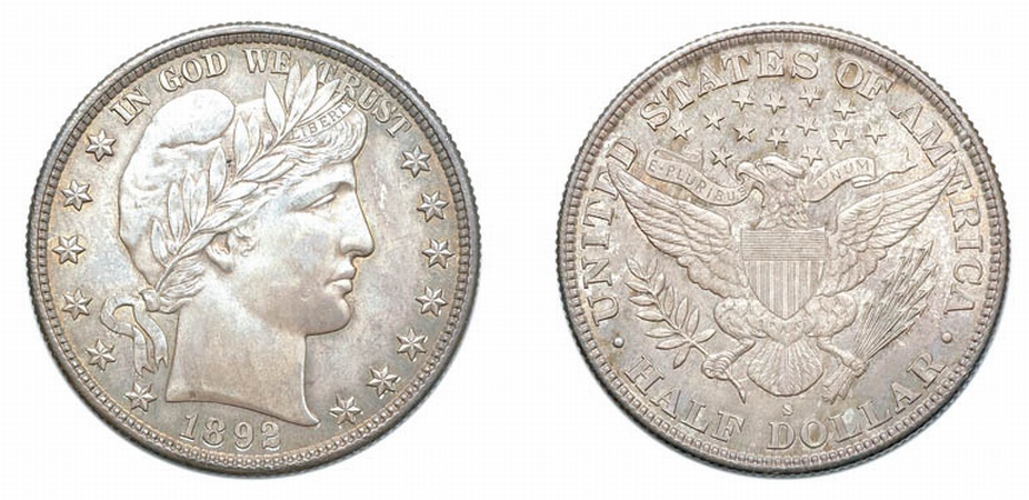 Lot image - 1892 S, Barber Half Dollar