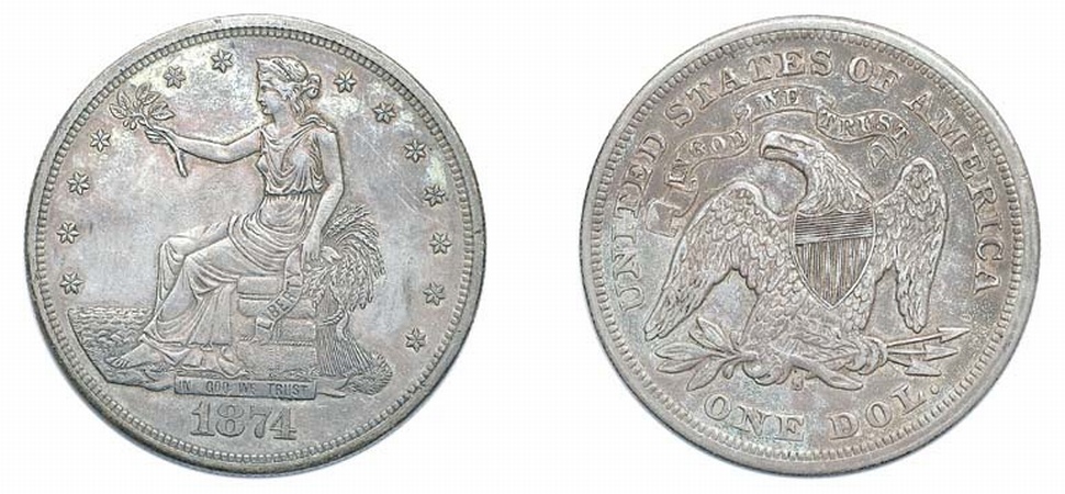 Lot image - 1874 CC, Trade Dollar