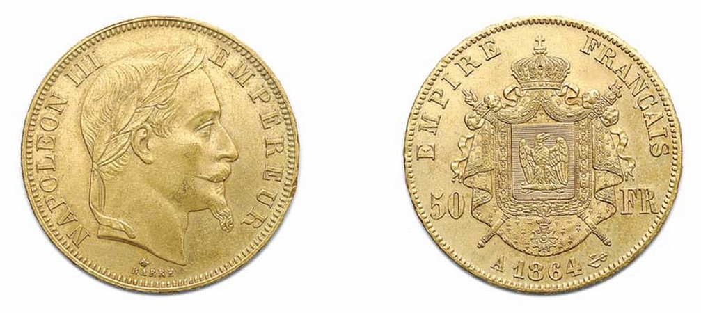 Lot image - FRANCE: 1864 A, 50 Francs, KM. #804.1
