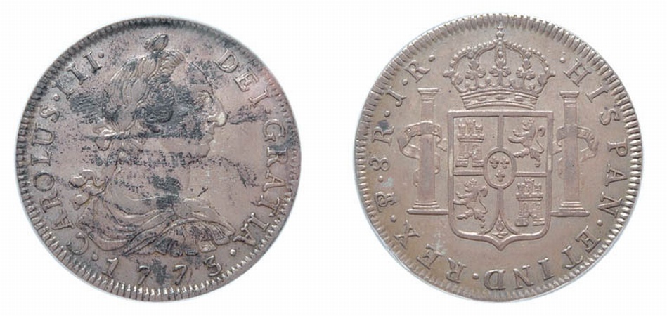 Lot image - BOLIVIA: 1773 JR, 8 Reales, KM. #55