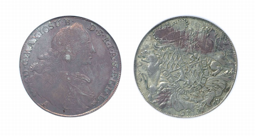 Lot image - GERMANY: Bavaria, 1767 A, 1 Thaler, KM. #233, Dav. #1950